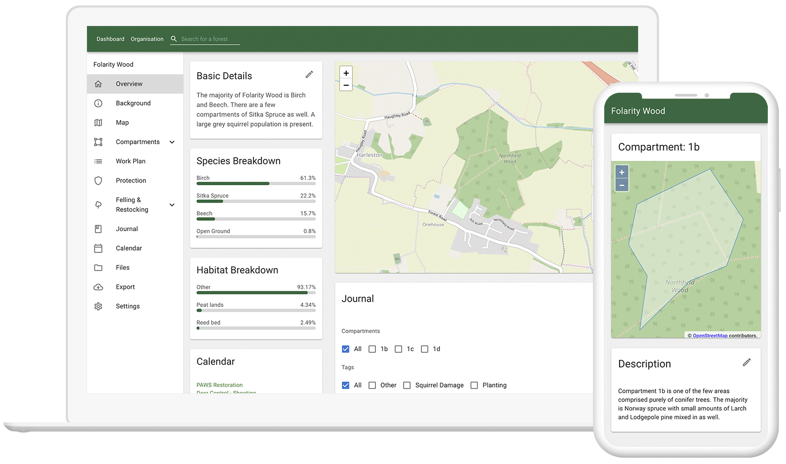Laptop showing Forest Planner web app